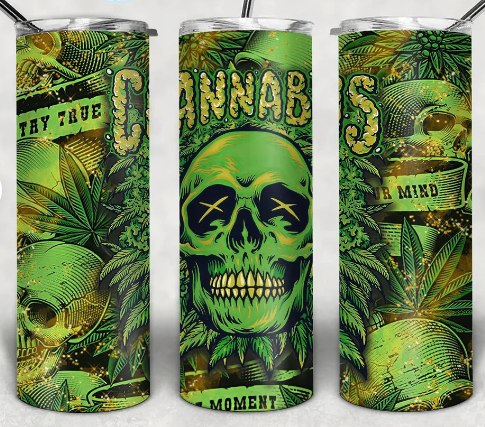 420 Green Skulls Tumbler