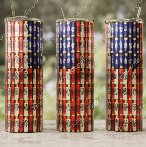 American Flag out of bullets Tumbler