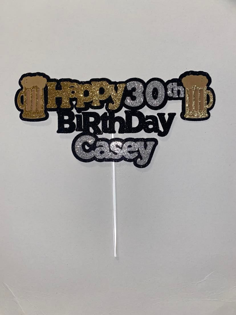 HBD with Beer Cake Topper