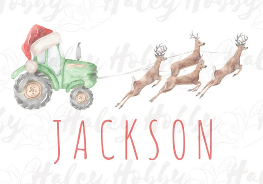 Reindeer on Tractor