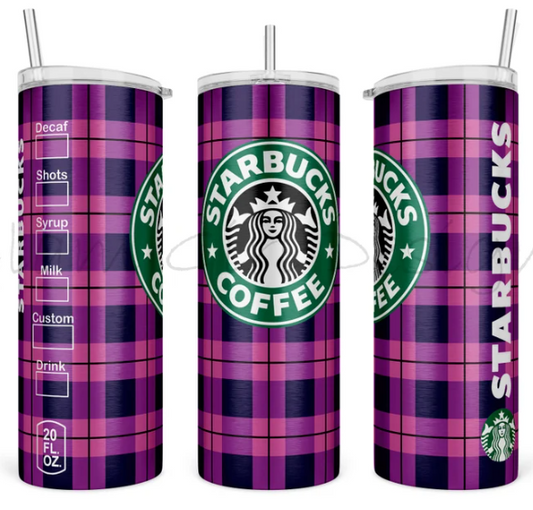 Starbucks Purple Plaid Tumbler